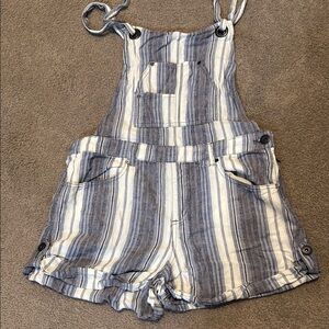 Free People Blue and White Striped Romper